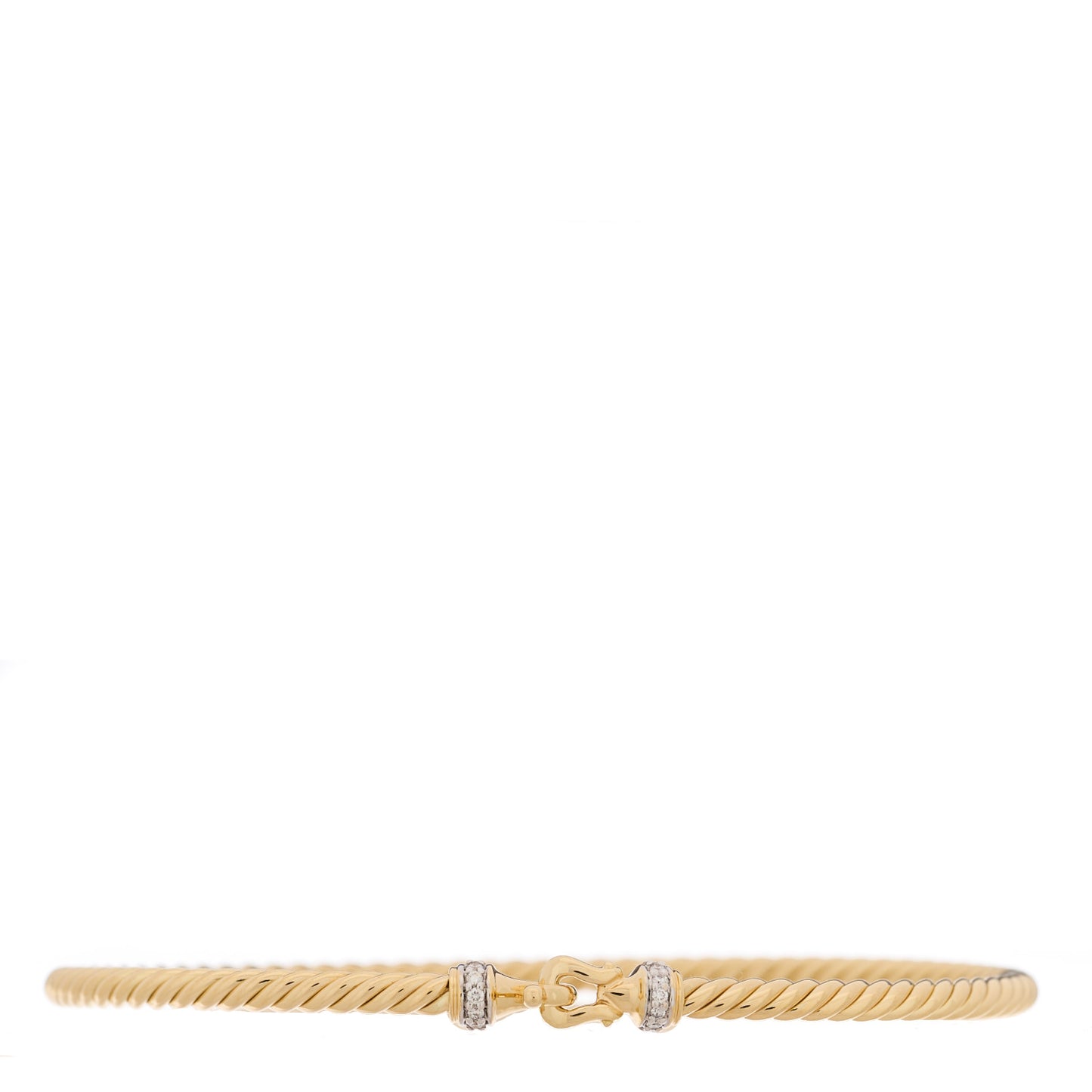 18K Yellow Gold Diamond 2.6mm Cable Collectibles Buckle Bracelet
