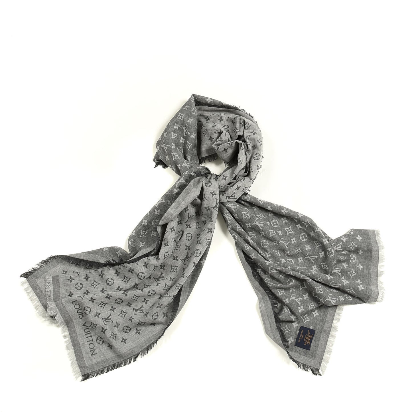 Cotton Monogram Essential Stole Gris