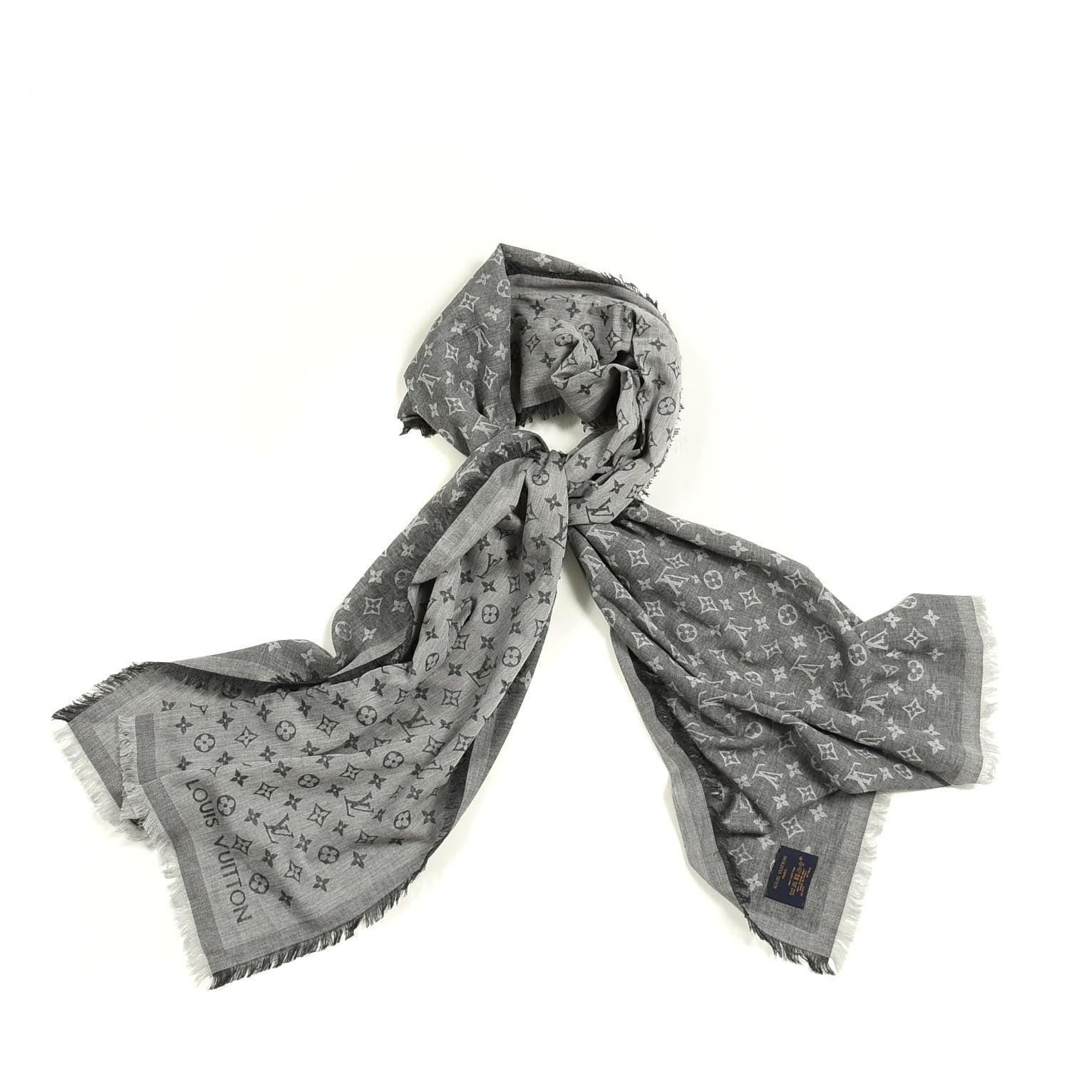 Louis Vuitton Cotton Monogram Essential Stole Gris 1 of 3