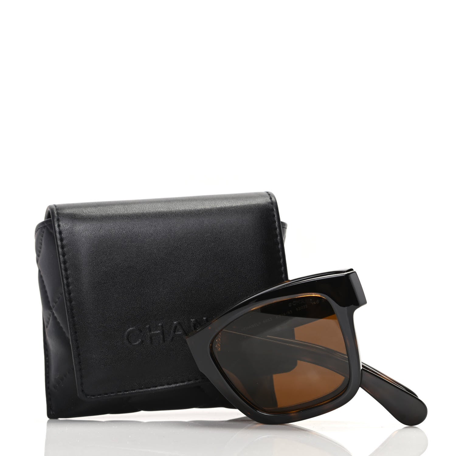 Chanel Nylon Metal Square Folding Sunglasses 6053 Tortoise 8 of 8