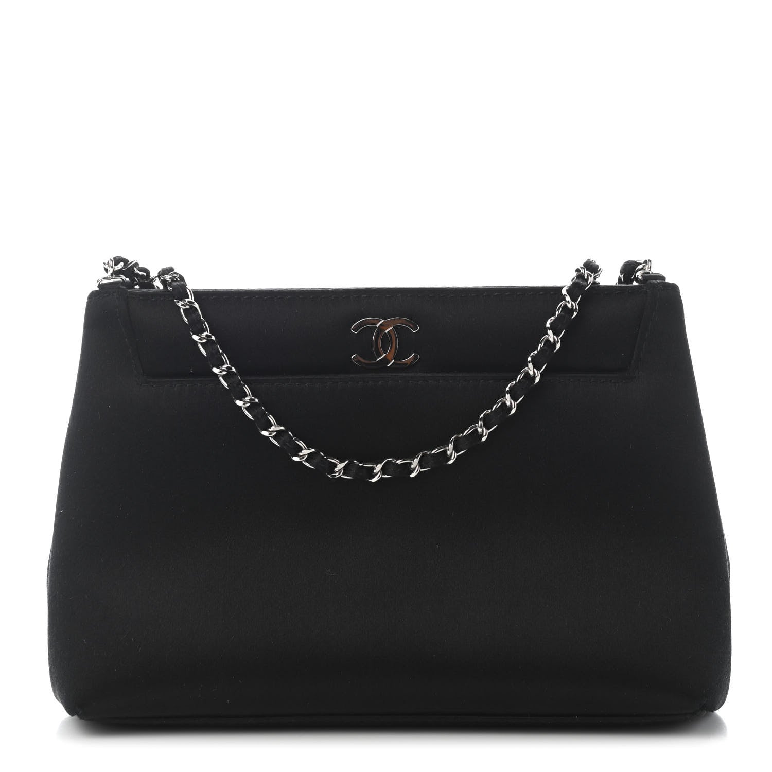 Chanel Satin Evening Bag Black 1 of 9