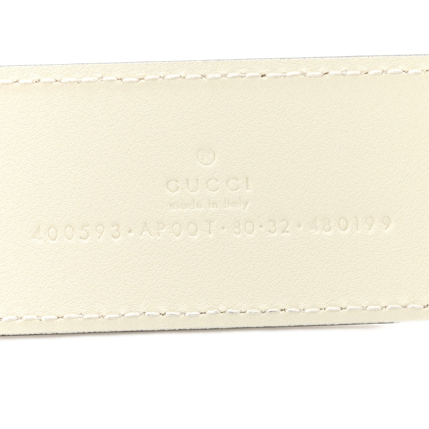 Calfskin Double G 40mm Belt 80 32 Mystic White