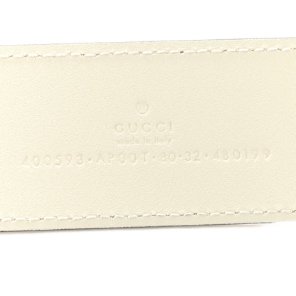 Gucci Calfskin Double G 40mm Belt 80 32 Mystic White 5 of 6