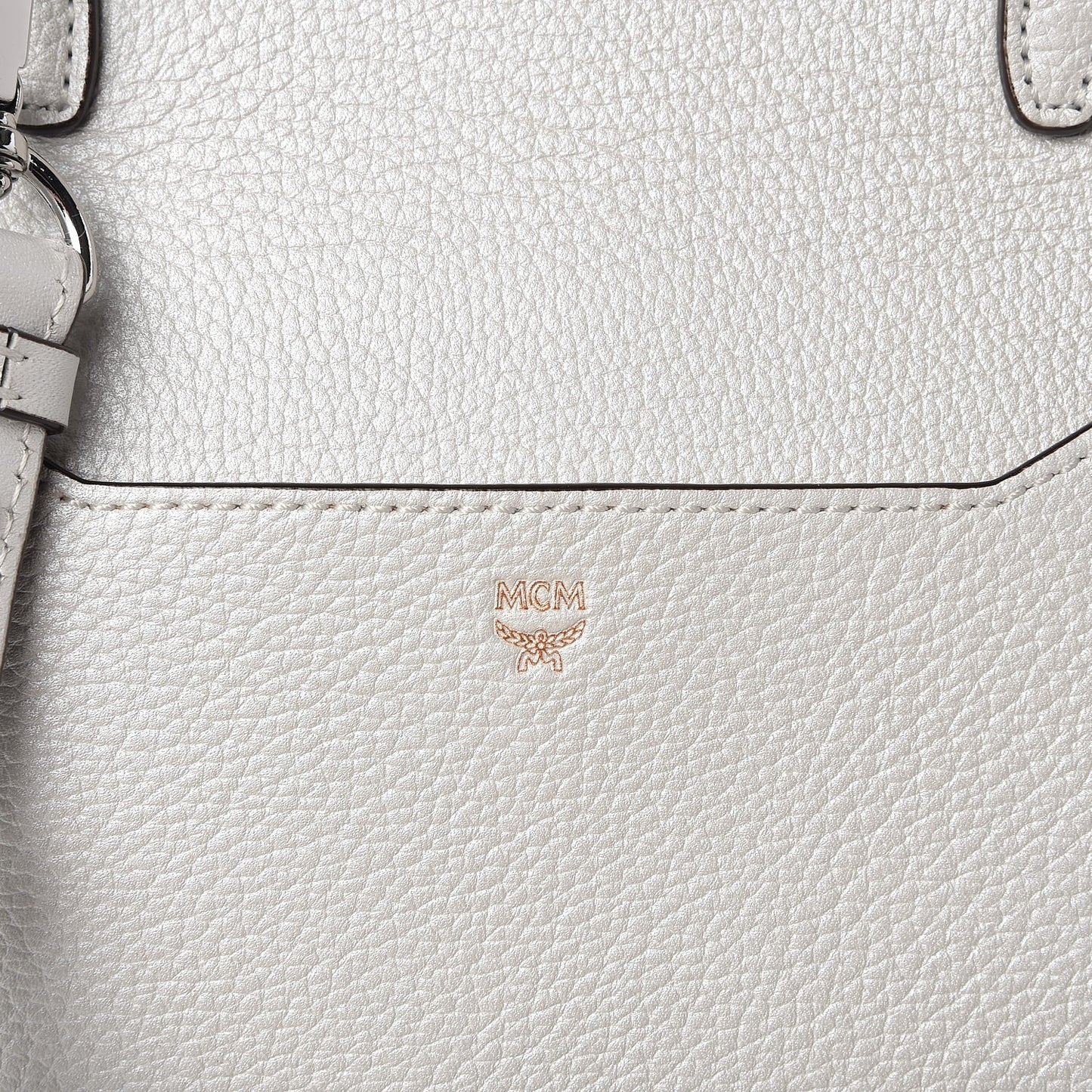 Grained Calfskin Medium Milla Convertible Backpack White Flake