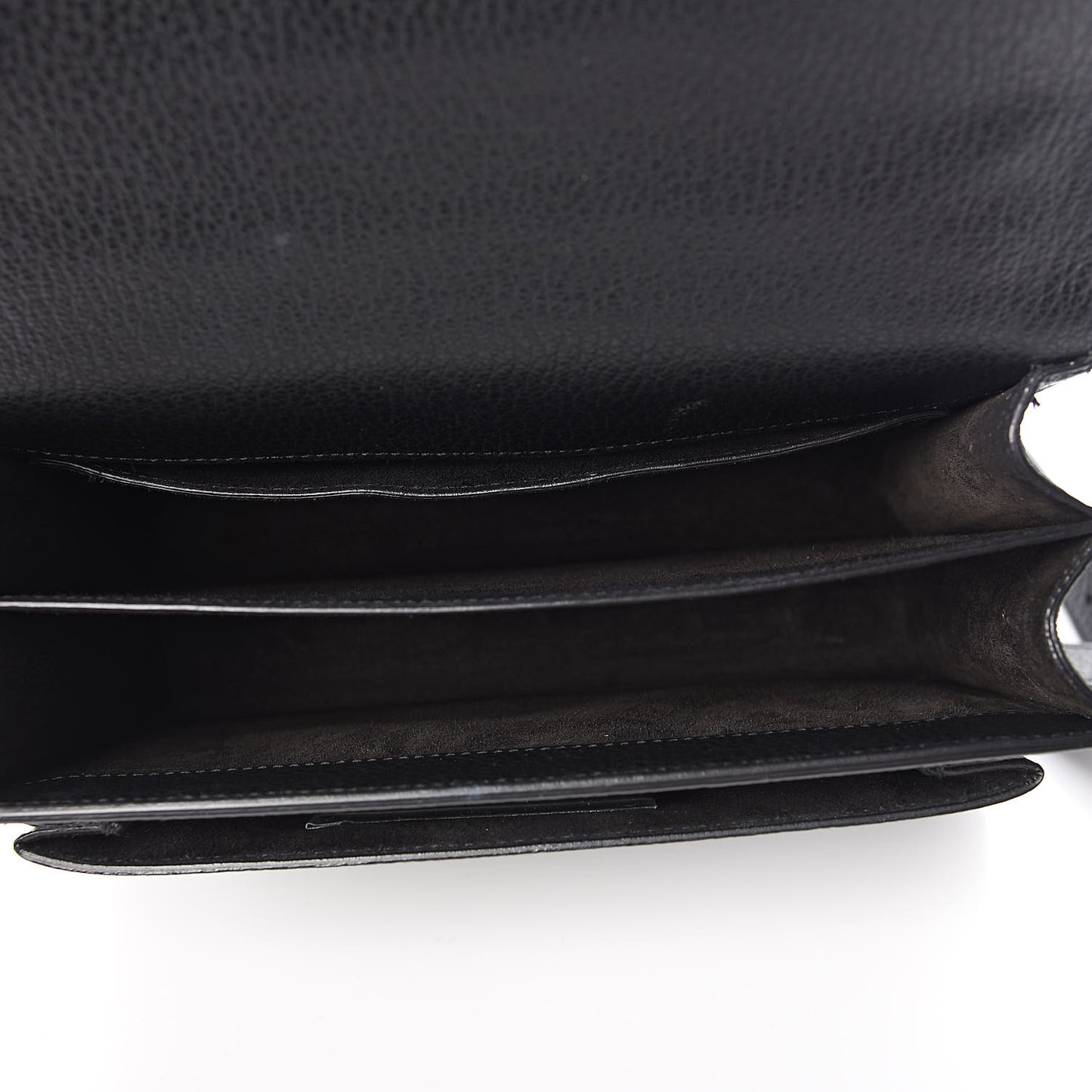 Grained Calfskin Medium Monogram Sunset Satchel Black