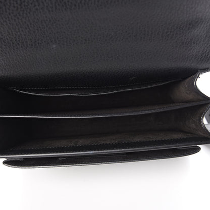 Saint Laurent Grained Calfskin Medium Monogram Sunset Satchel Black 5 of 13