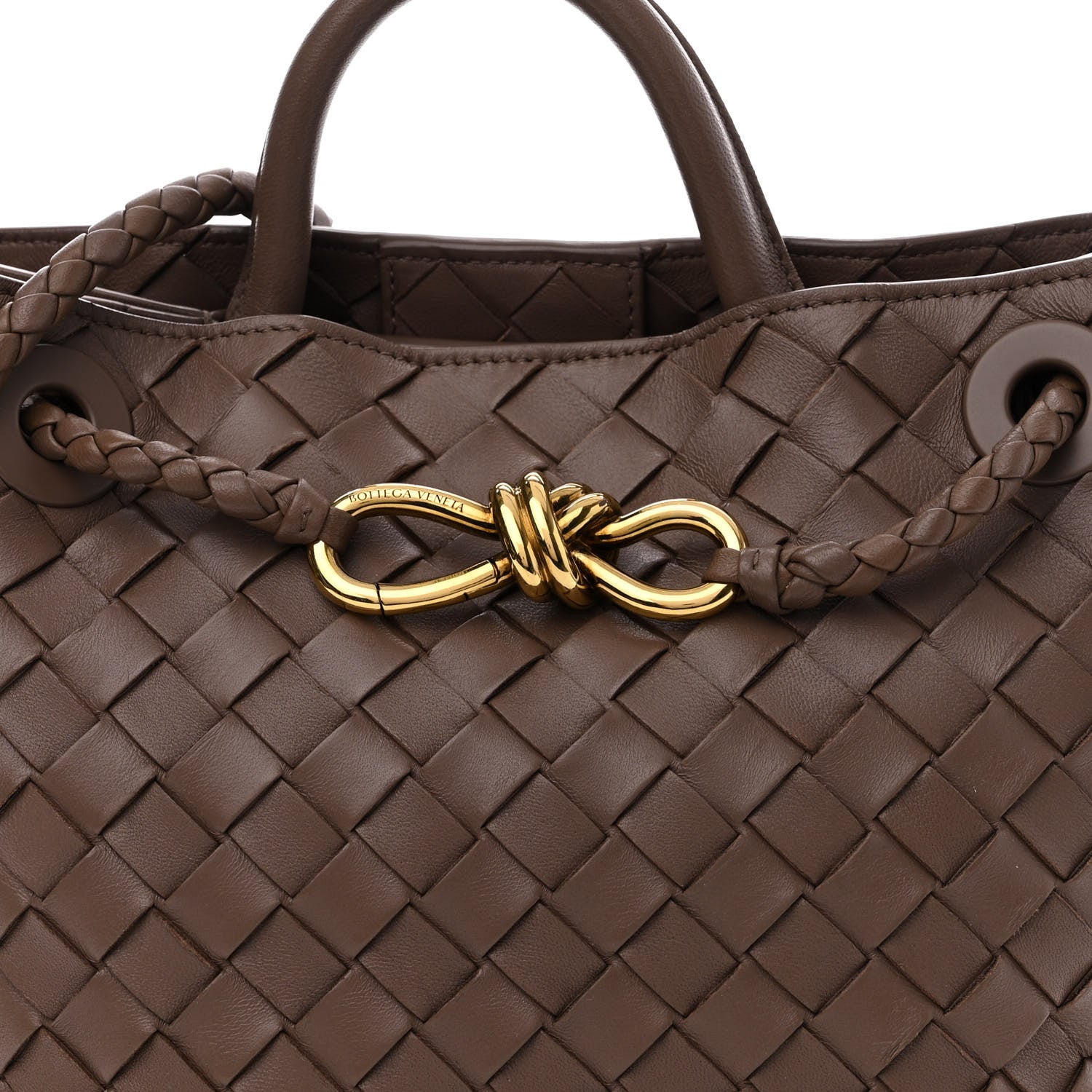 Bottega Veneta Nappa Intrecciato Small Andiamo Shoulder Bag Taupe Grey 9 of 12
