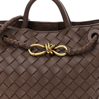 Bottega Veneta Nappa Intrecciato Small Andiamo Shoulder Bag Taupe Grey 9 of 12