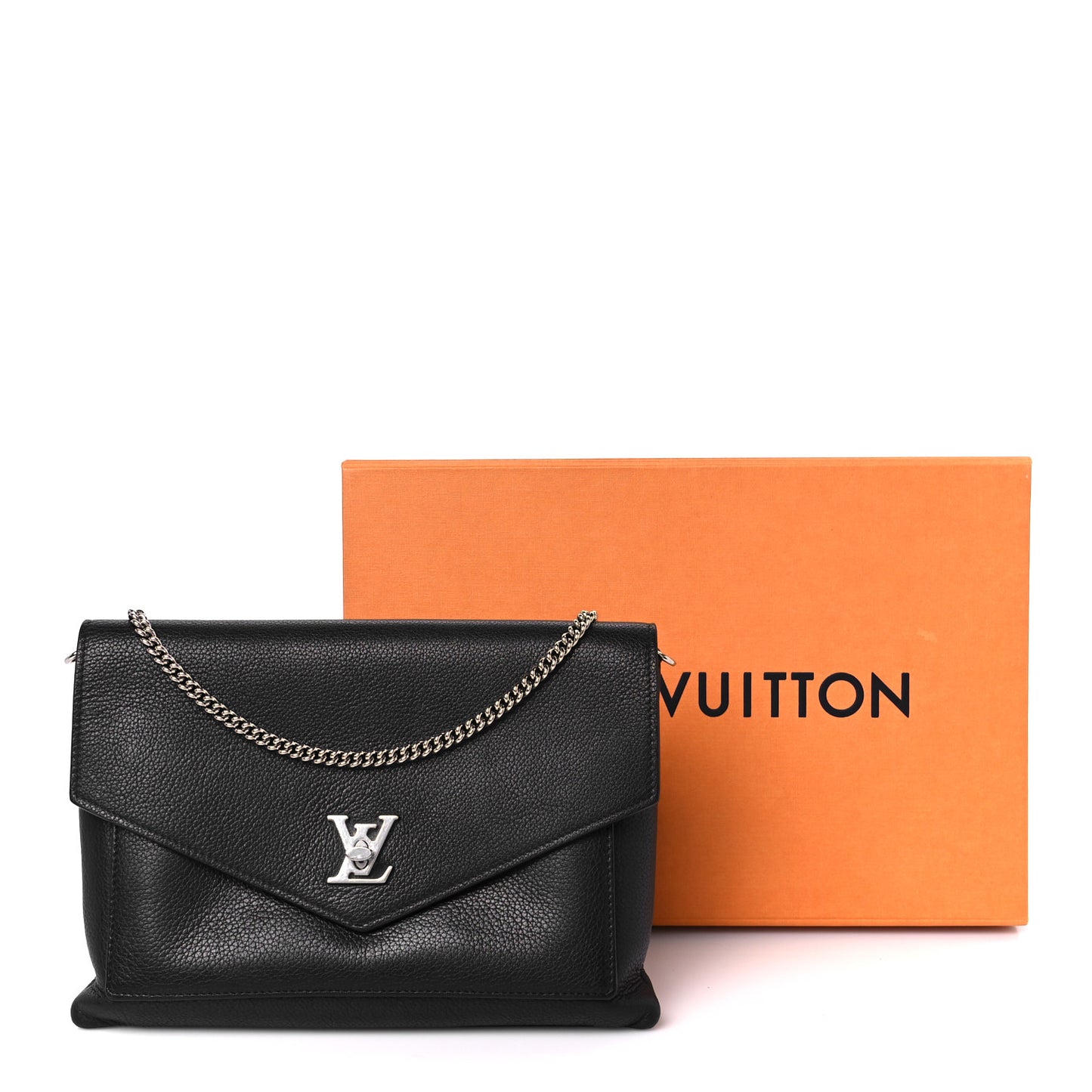 Soft Calfskin My Lockme Chain Pochette Black