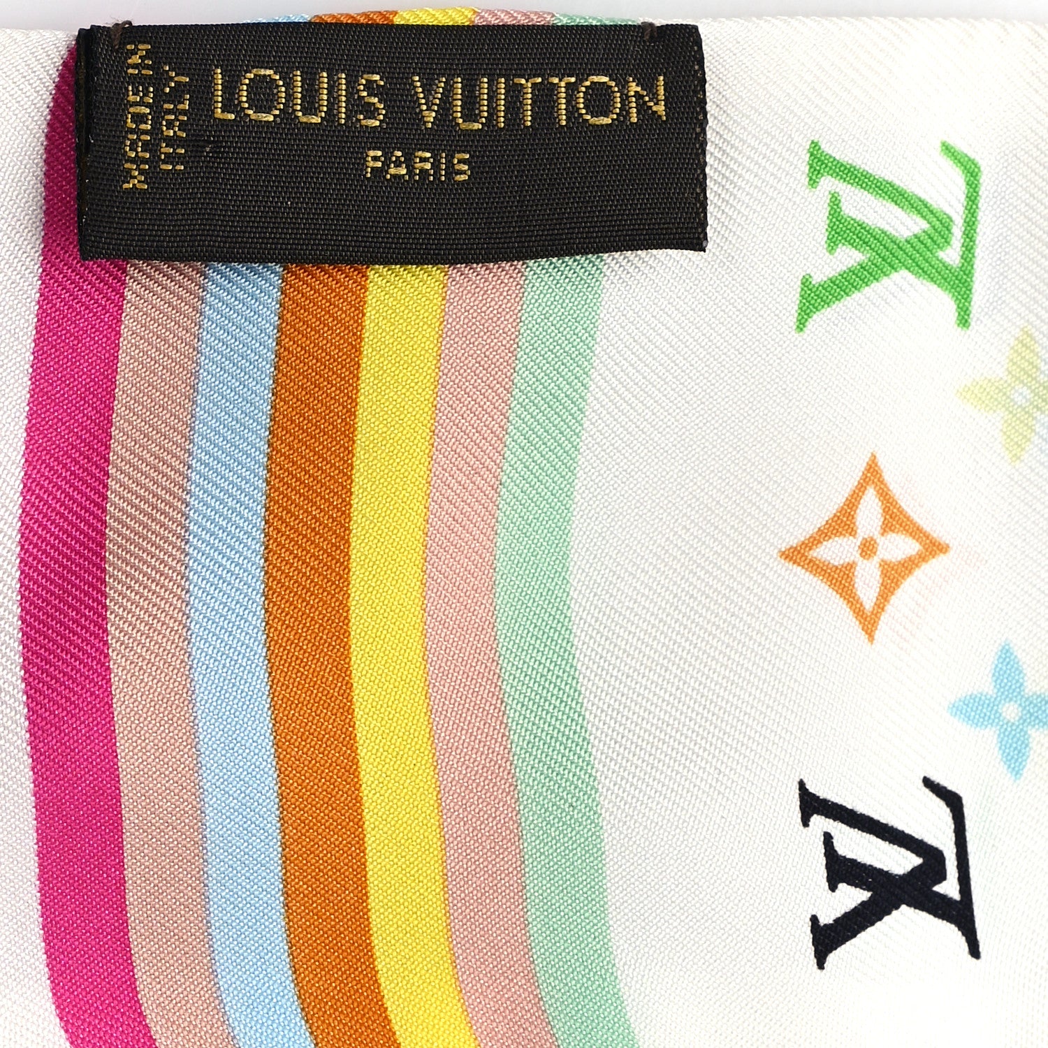 Louis Vuitton LV X TM Silk Monogram Multicolor Bandeau White 3 of 5