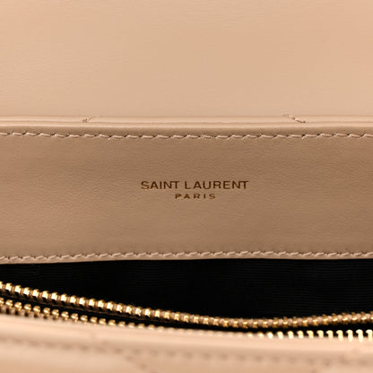 Saint Laurent Calfskin Y Quilted Monogram Small Loulou Chain Satchel Dark Beige 5 of 10