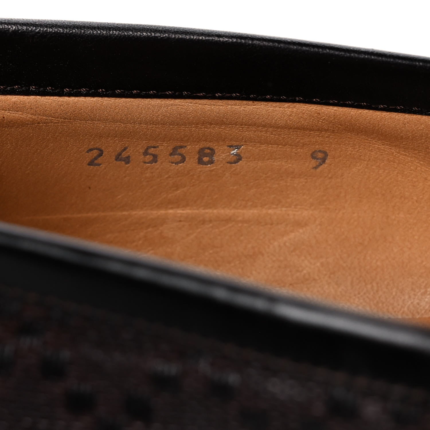 Gucci Diamante Calfskin Mens Driver Loafers 9 Brown 8 of 12