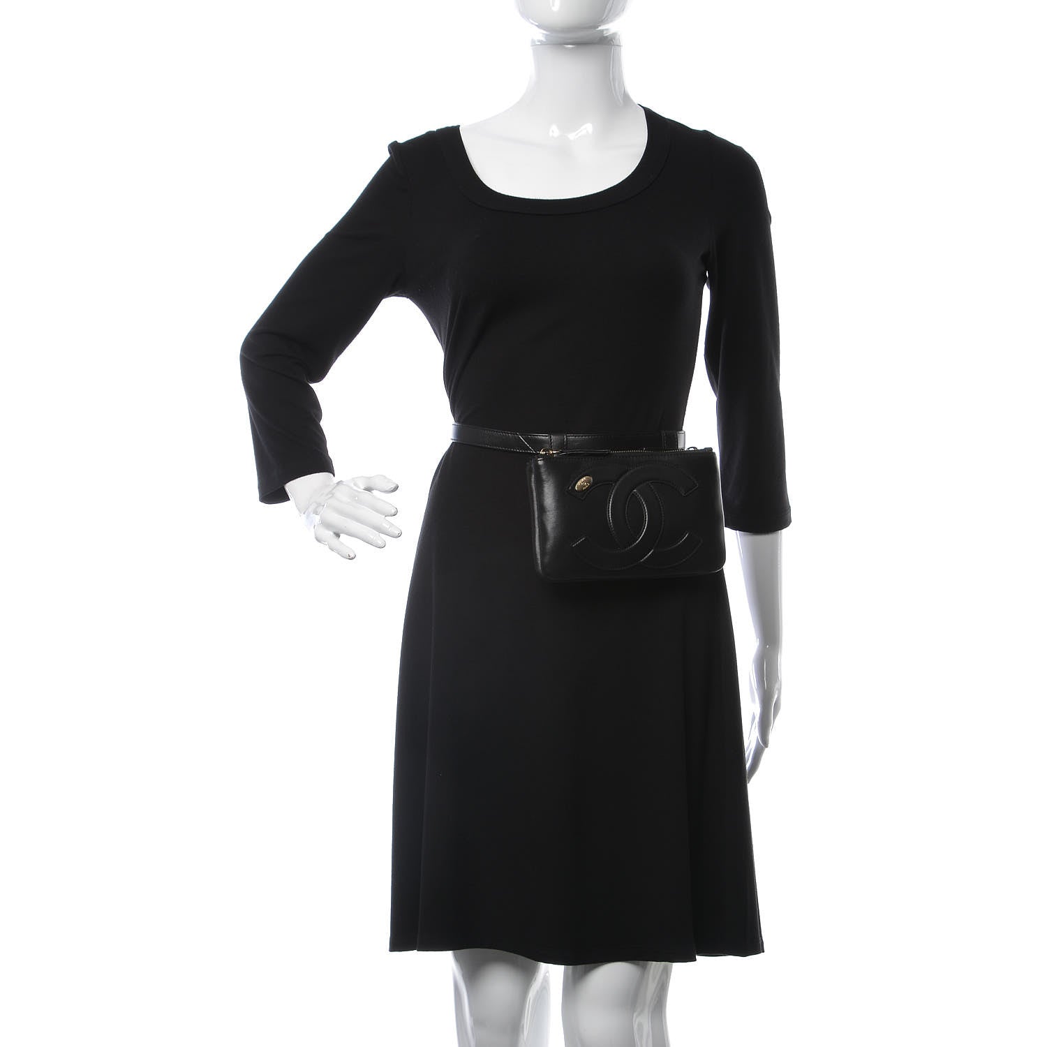 Chanel Lambskin CC Mania Waist Belt Bag Black 2 of 8