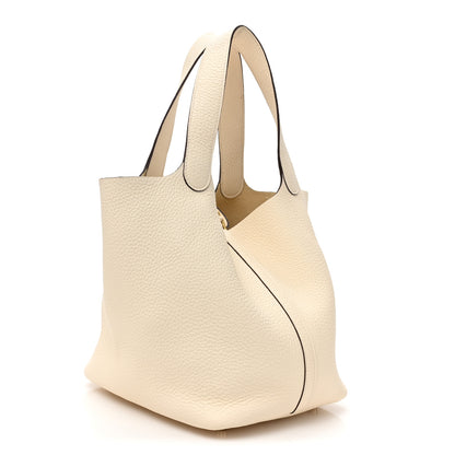 Hermes Taurillon Clemence Picotin Lock 22 MM Nata 3 of 12