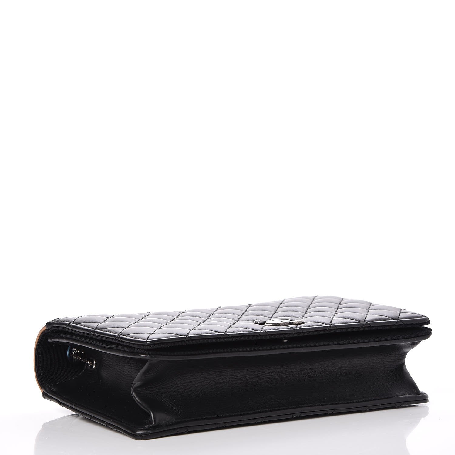 Chanel Calfskin Quilted Small Ballerine Flap Black Beige 4 of 10