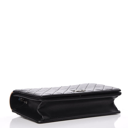 Chanel Calfskin Quilted Small Ballerine Flap Black Beige 4 of 10