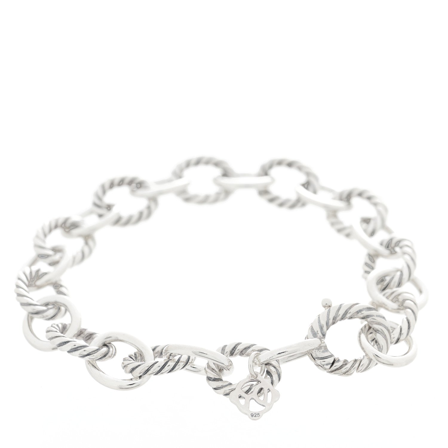 David Yurman Sterling Silver 10mm Medium Oval Link Bracelet 2 of 3