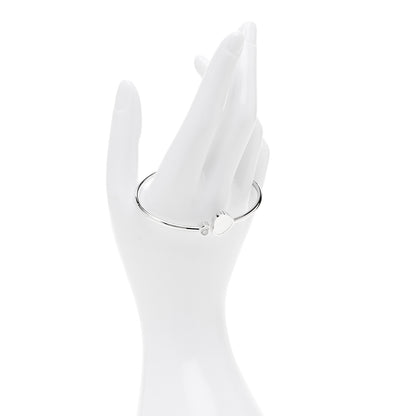 Chopard 18K White Gold Diamond Mother of Pearl Happy Hearts Bangle Bracelet 2 of 6