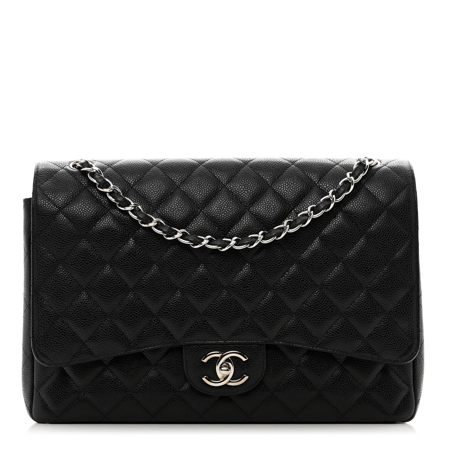 Caviar Quilted Maxi Double Flap Black