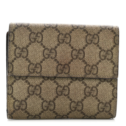 Gucci GG Plus Monogram Ladies GG French Flap Wallet Beige Ebony Cocoa 1 of 11