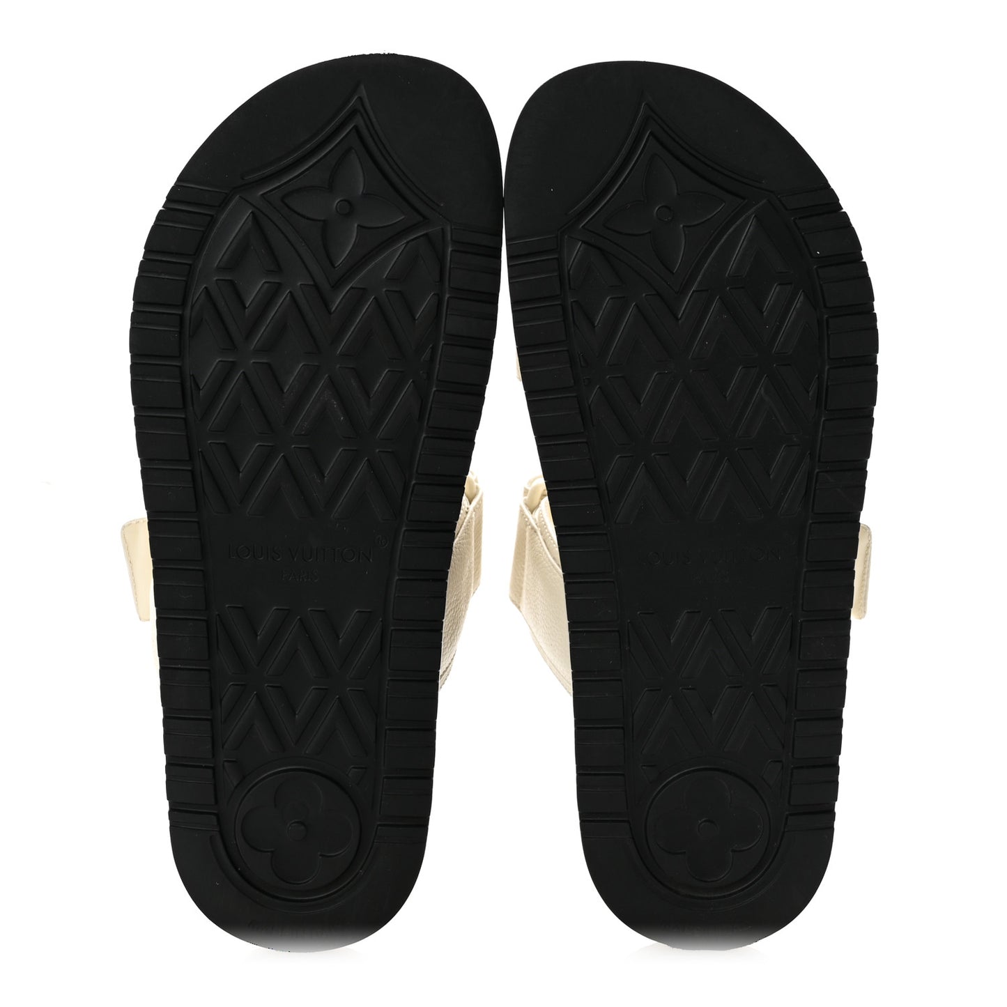 Grained Calfskin Sunset Comfort Flat Sandals  36 Light Beige