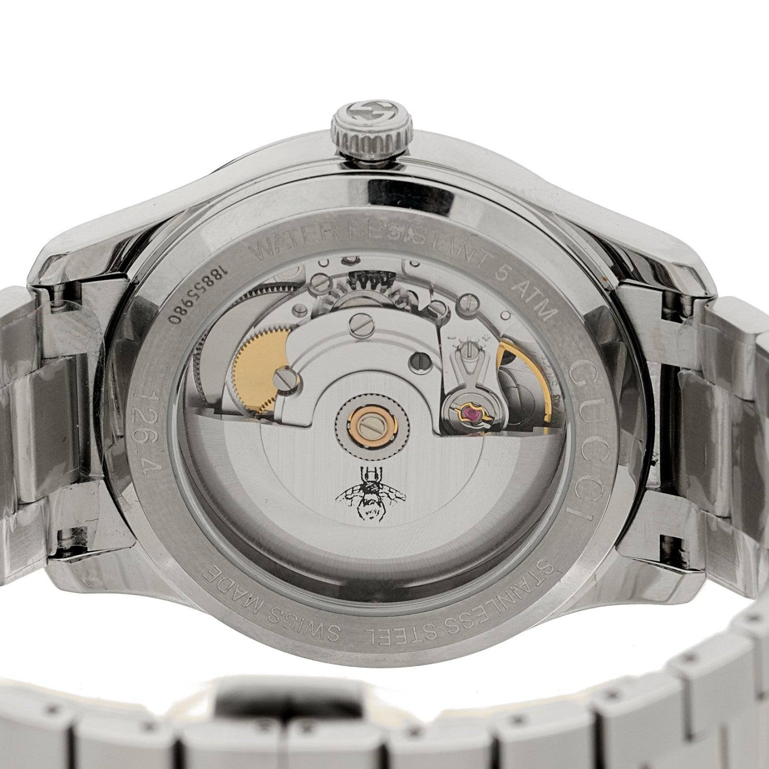 Gucci Stainless Steel 38mm Bee Automatic Watch Champagne 4 of 4
