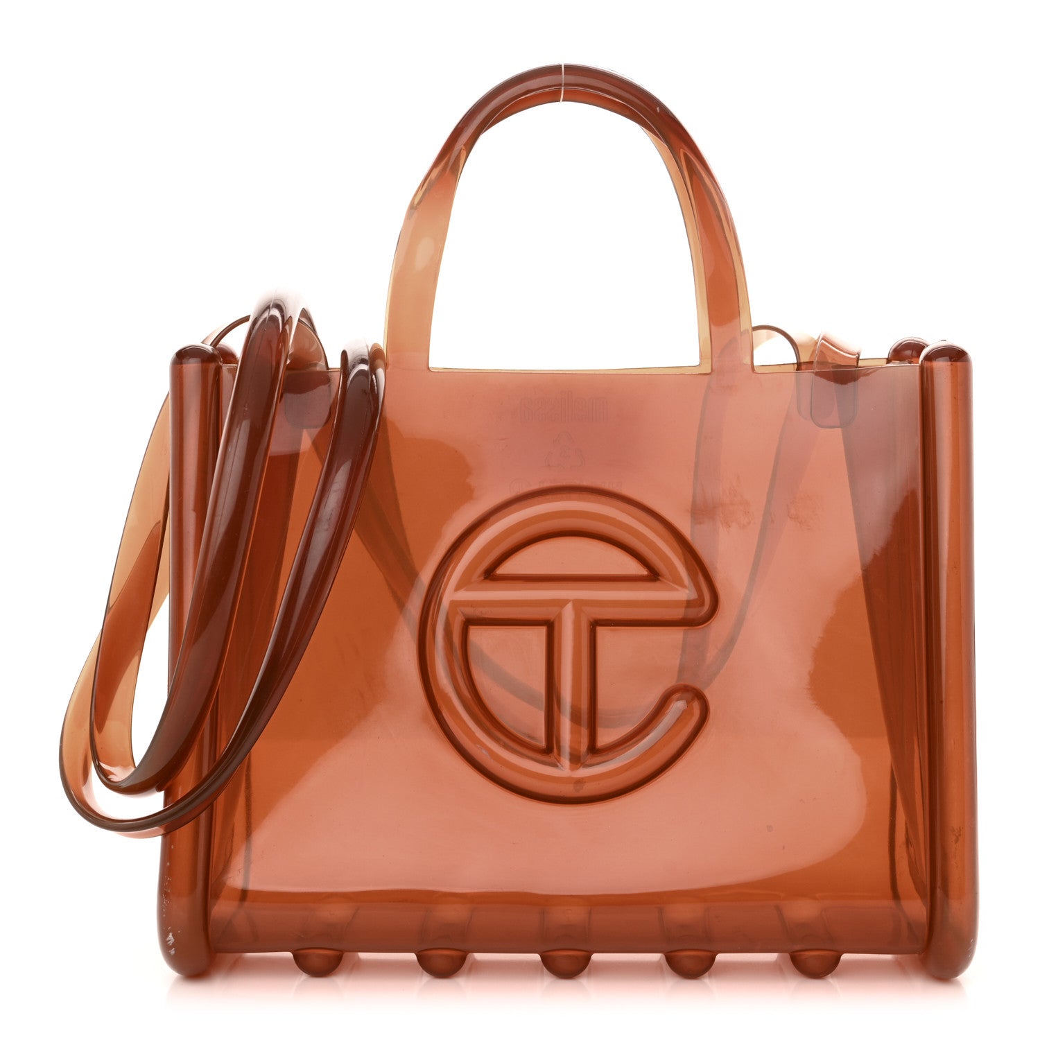 Telfar x MELISSA Jelly Medium Shopping Bag Clear Brown 1 of 11