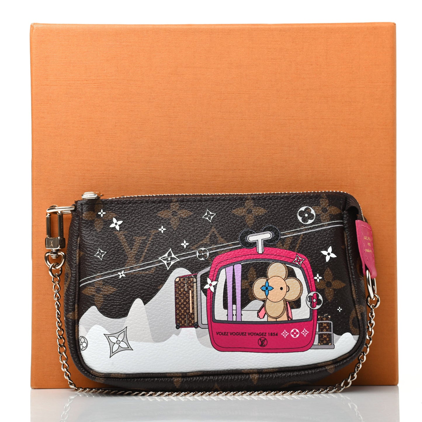 Monogram 2019 Christmas Animation Mini Courchevel Pochette Accessories Fuchsia