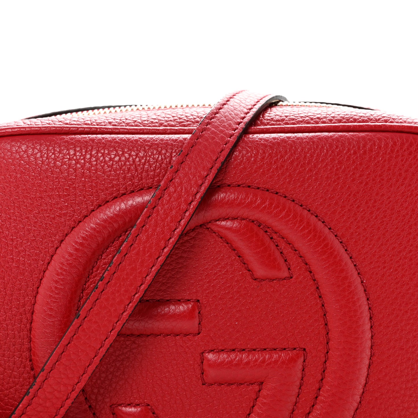 Pebbled Calfskin Small Soho Disco Bag Vibrant Red