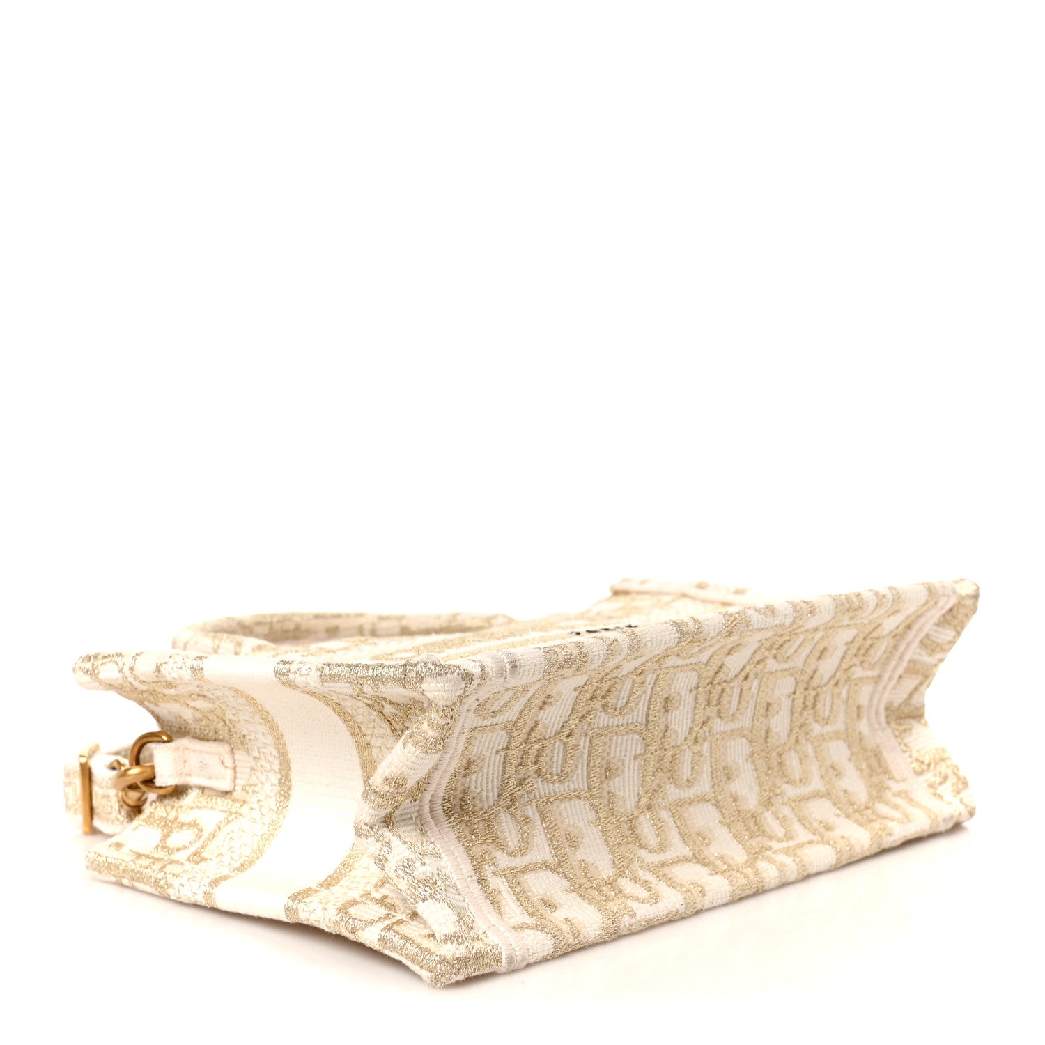 Christian Dior Oblique Mini Book Tote With Strap Gold Multicolor 4 of 11