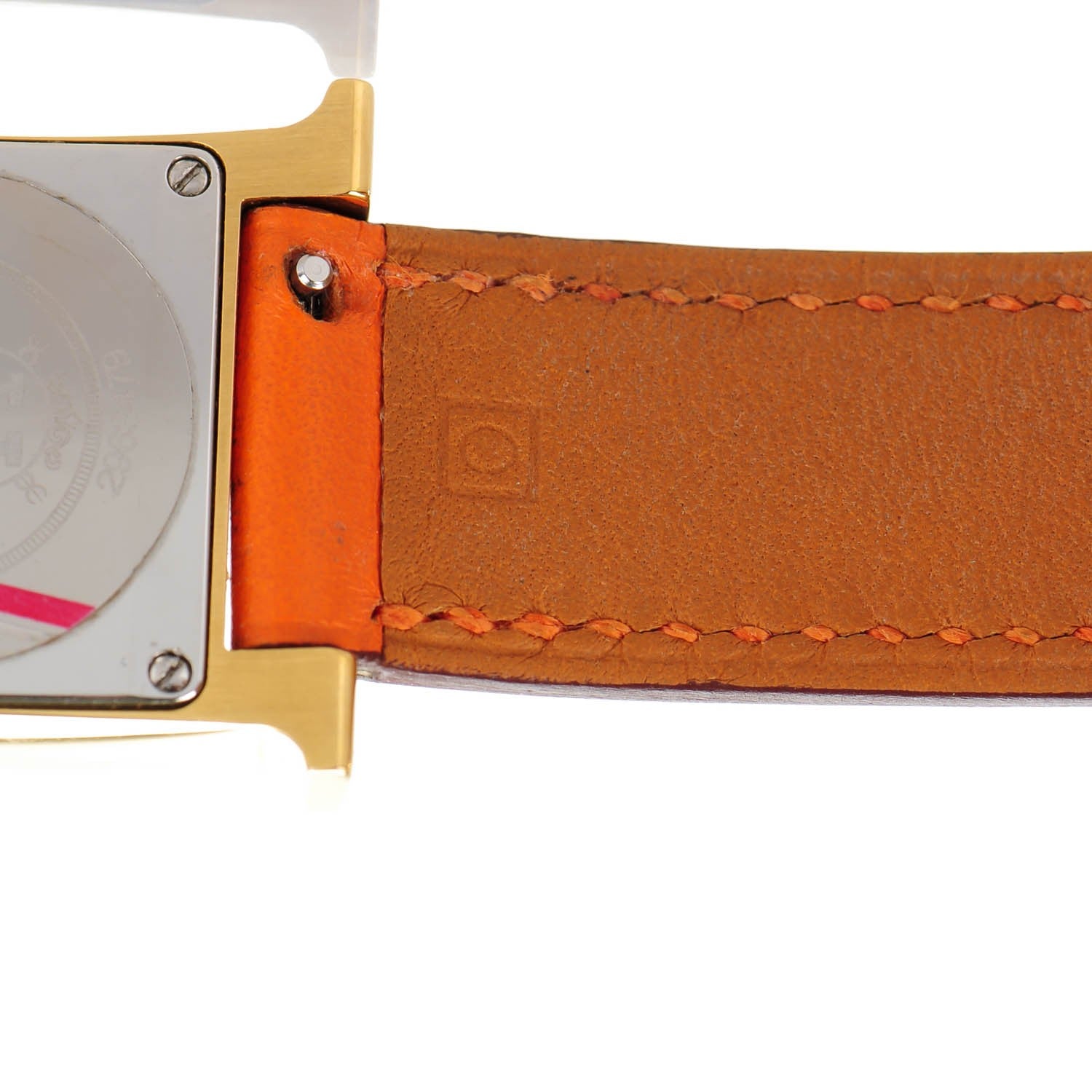 Hermes Stainless Steel Swift 21mm Heure H Hour Double Tour Quartz Watch Orange 5 of 10