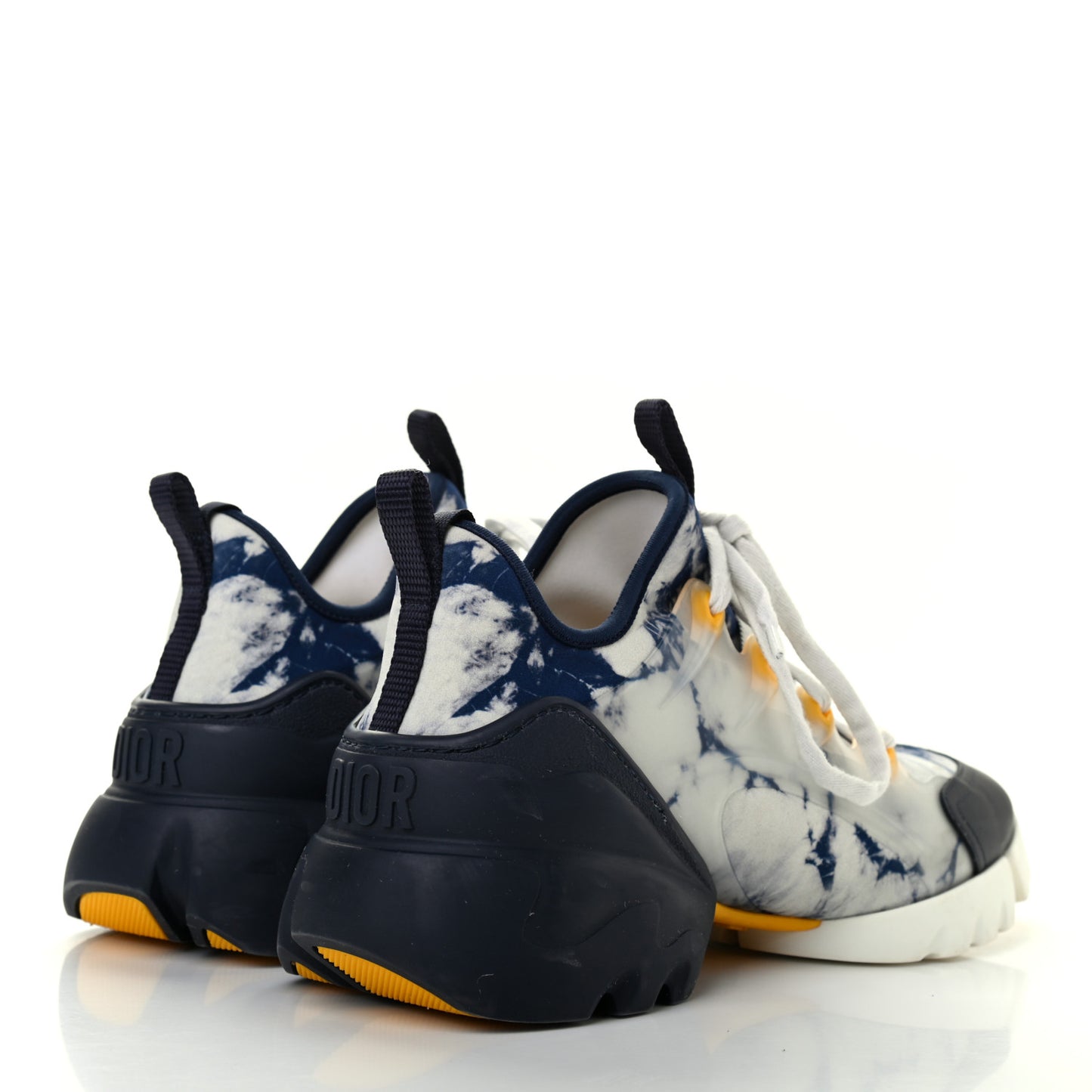 Technical Fabric Tie & Dior Print Womens D-Connect Sneakers 37 Denim