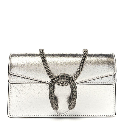 Gucci Metallic Calfskin Super Mini Dionysus Shoulder Bag Silver 1 of 11