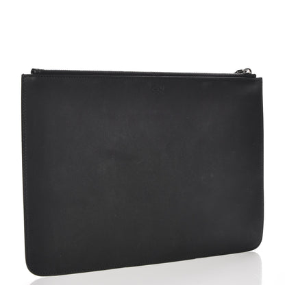 Fendi Vitello Century Monster Eyes Inlay Pouch Black Giallo 10 of 14