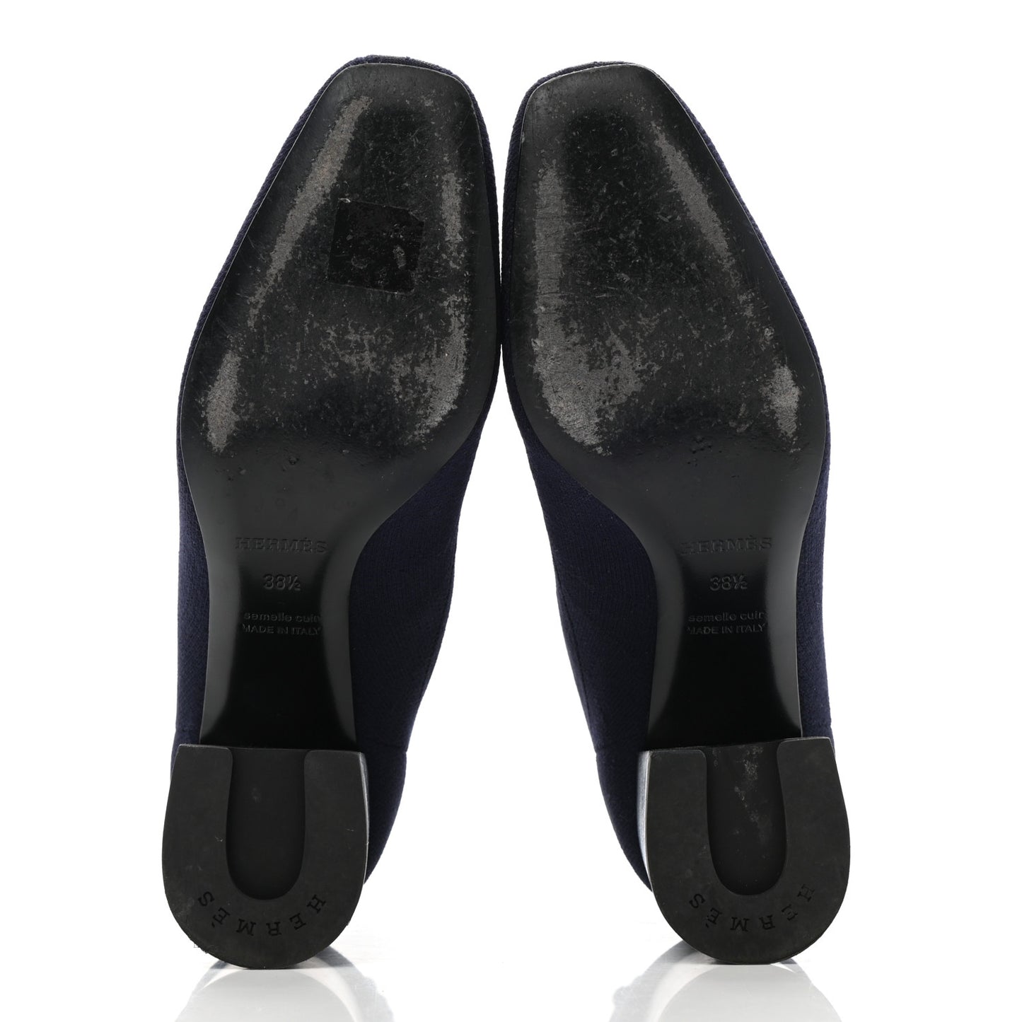 Knit Calfskin Volver Ankle Boots 38.5 Bleu Diplomatique