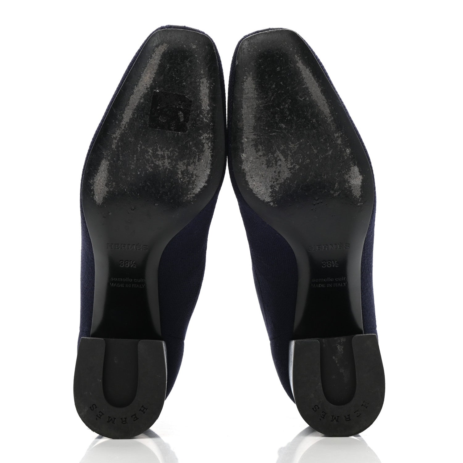 Hermes Knit Calfskin Volver Ankle Boots 38.5 Bleu Diplomatique 6 of 12