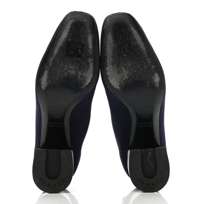 Hermes Knit Calfskin Volver Ankle Boots 38.5 Bleu Diplomatique 6 of 12