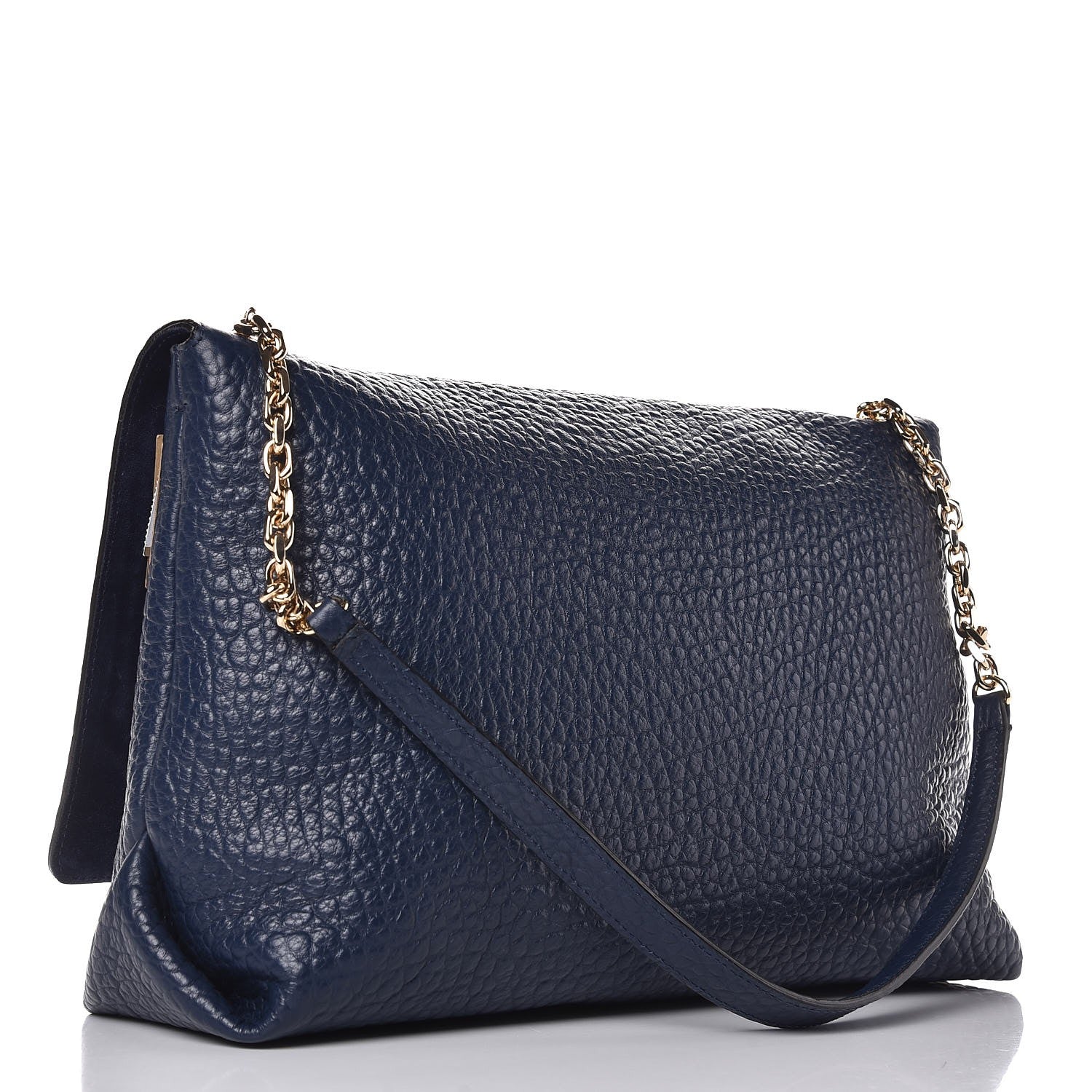 Burberry Signature Grain Large Mildenhall Shoulder Bag Blue Carbon 3 of 9