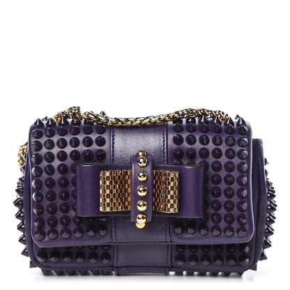 Christian Louboutin Calfskin Spiked Sweety Charity Crossbody Bag Purple 1 of 13