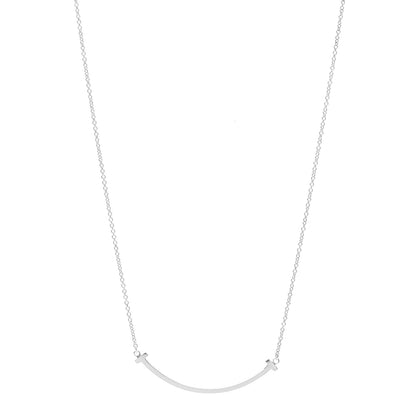Tiffany Sterling Silver Small T Smile Pendant Necklace 1 of 6