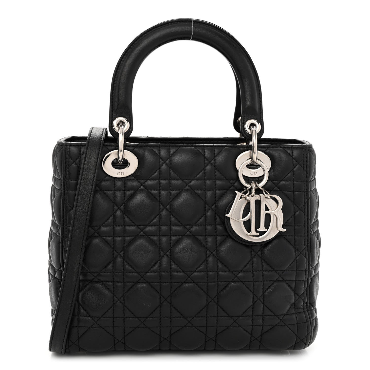 Christian Dior Lambskin Cannage Medium Lady Dior Black 1 of 10