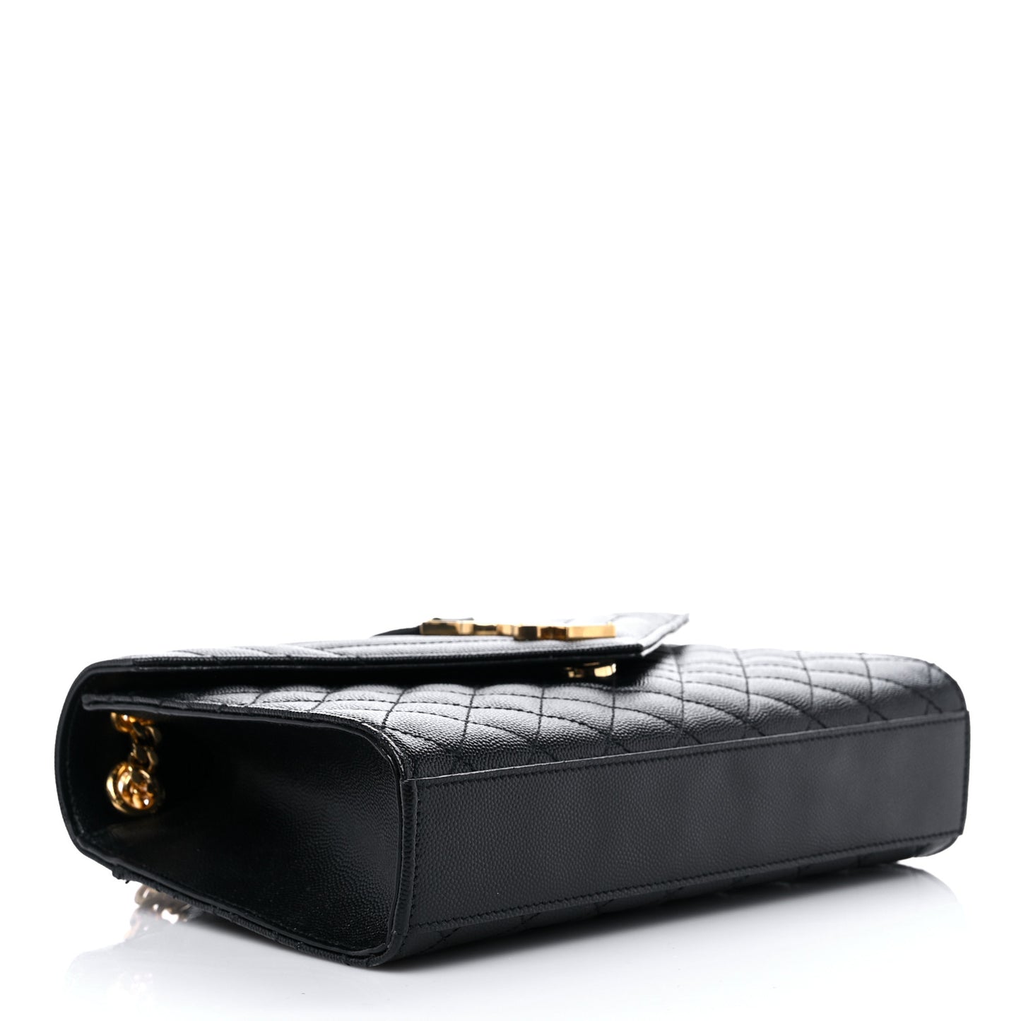 Grain De Poudre Textured Mixed Matelasse Triquilt Medium Monogram Satchel Black