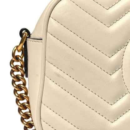 Gucci Calfskin Matelasse Small GG Marmont Chain Shoulder Bag White 11 of 12