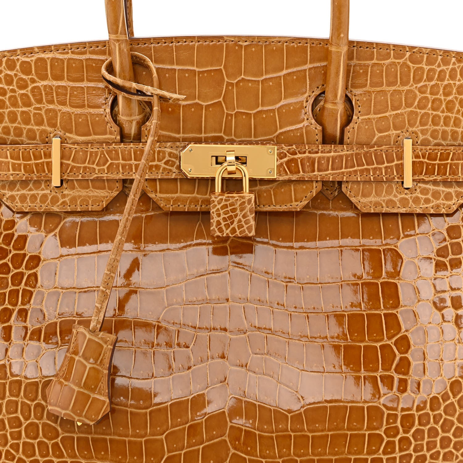 Hermes Shiny Porosus Crocodile Birkin 30 Tabac Camel 8 of 11