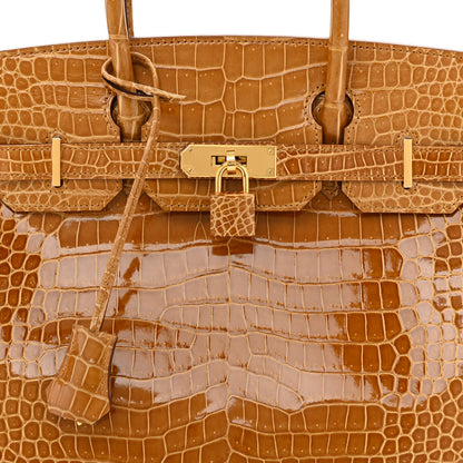Hermes Shiny Porosus Crocodile Birkin 30 Tabac Camel 8 of 11
