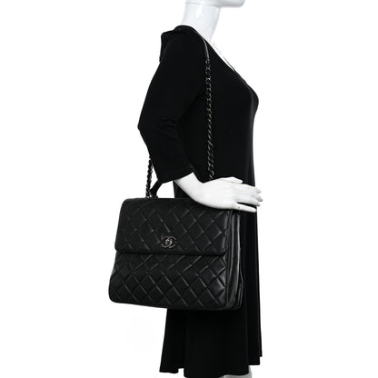 Chanel Lambskin Quilted Large Trendy CC Dual Handle Flap Bag Black 2 of 12