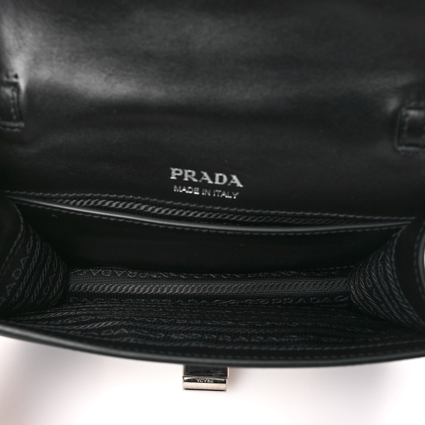 City Calf Crystal Embellished Ribbon Bag Black