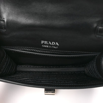 Prada City Calf Crystal Embellished Ribbon Bag Black 5 of 9