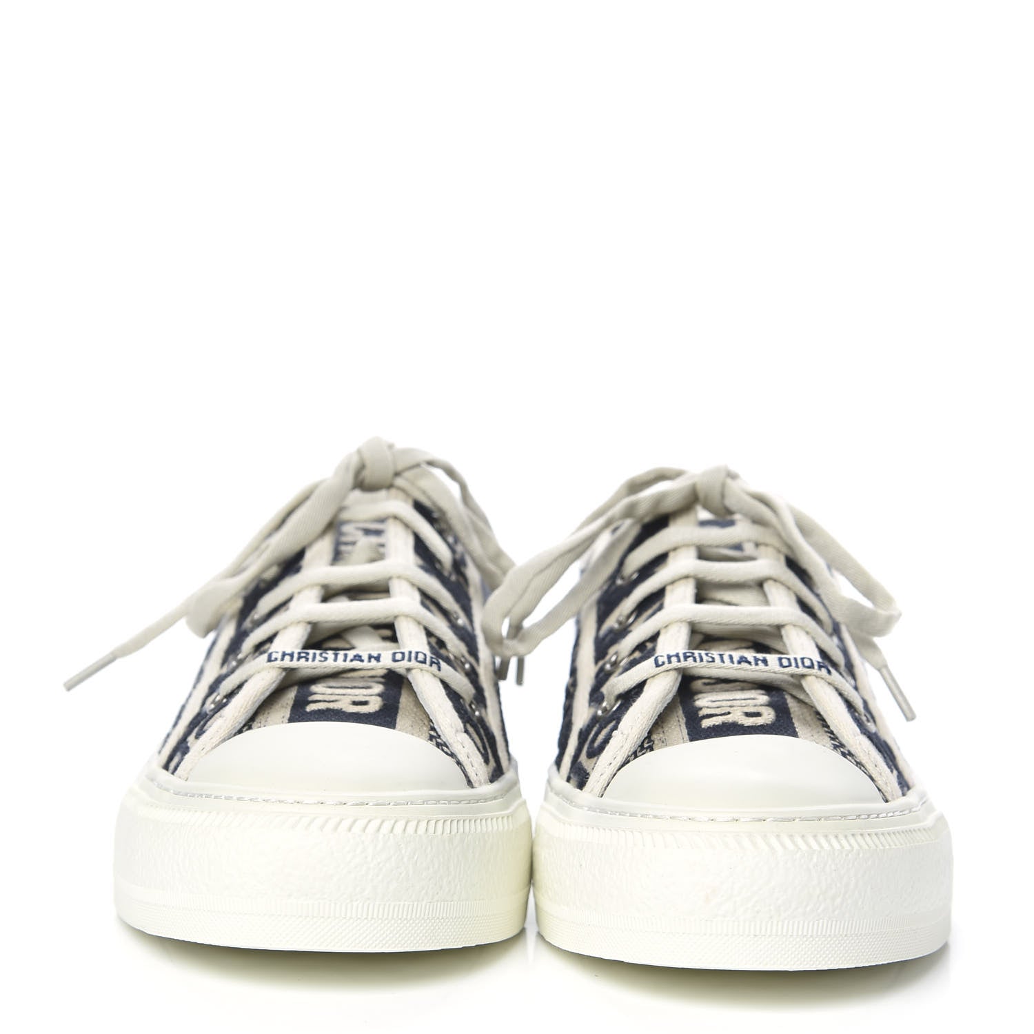 Christian Dior Canvas Oblique Walk'N'Dior Low Top Sneakers 38.5 Deep Blue 2 of 7