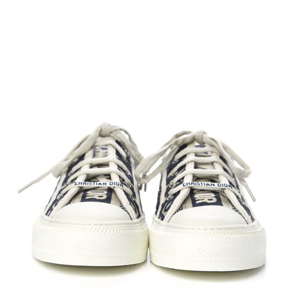 Christian Dior Canvas Oblique Walk'N'Dior Low Top Sneakers 38.5 Deep Blue 2 of 7